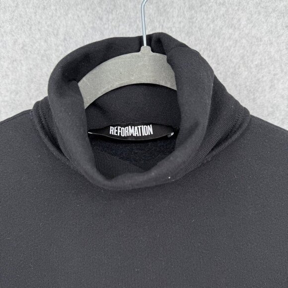 Reformation Womens Long Sleeve Sweatshirt Mini Dress Size XS Black Turtleneck - Picture 4 of 11